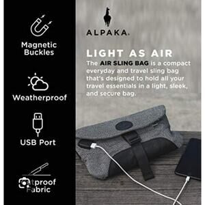 New Alpaka Mens Air Sling Pro Bag Crossbody Anti Theft Waterproof Gray Black